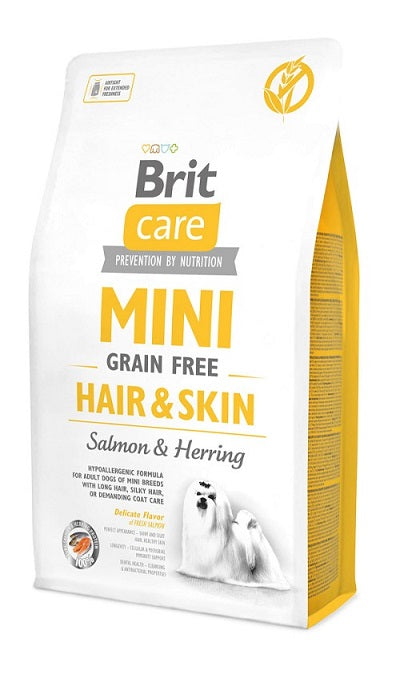 Ξηρά τροφή σκύλου Brit Care Mini® Grain Free Adult Hair Skin Σολομός-Ρέγγα