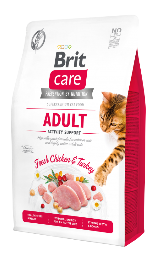 Ξηρά τροφή γατάς Brit Care® Cat GF Adult Activity Support Κοτόπουλο-Γαλοπούλα