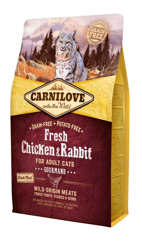 Ξηρά τροφή γάτας Carnilove® Fresh Κοτόπουλο-Κουνέλι Gourmet GRAINFREE & POTATOFREE