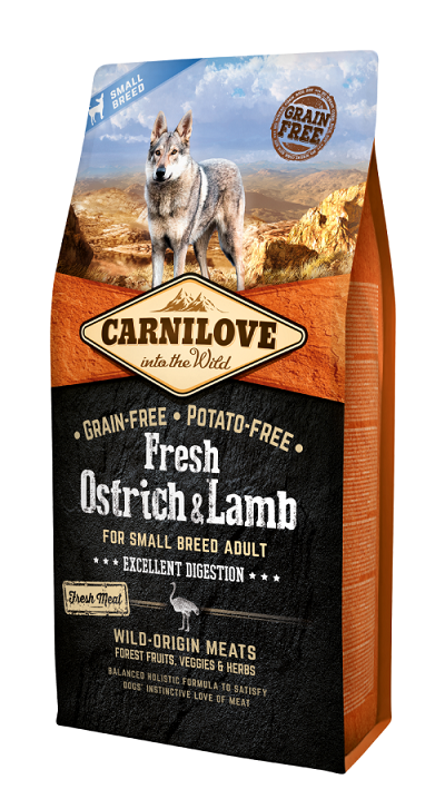 Ξηρά τροφή σκύλου Carnilove® Fresh Adult SMALL Στρουθοκάμηλος Grainfree & Potatofree
