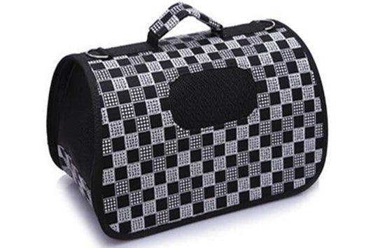 Τσάντα μεταφοράς σκύλου-γάτας Checkered Black MEWKI