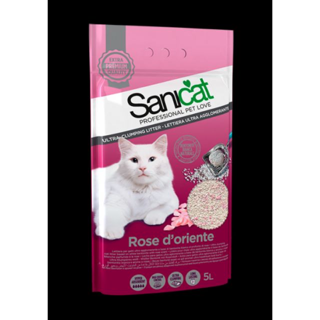 Άμμος Γάτας Sanicat Tριαντάφυλλο (5L)
