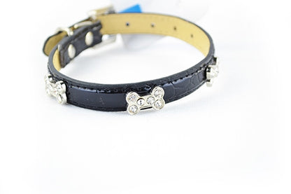 Περιλαίμιο σκύλου με 3 strass κοκκαλάκια