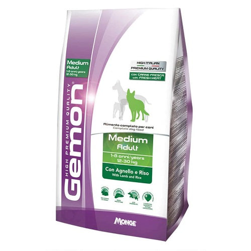 Gemon Medium Adult Αρνί-Ρύζι ξηρά τροφή σκύλου (3kg)