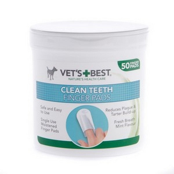 Καθαριστικά δαχτυλάκια δοντιών σκύλου έτοιμα προς χρήση Vet's Best (50τεμ.)