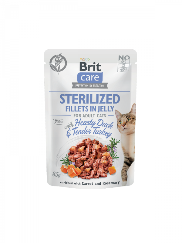 Κονσέρβα για γάτες BRIT CARE FILLETS IN JELLY STERILIZED (85gr)