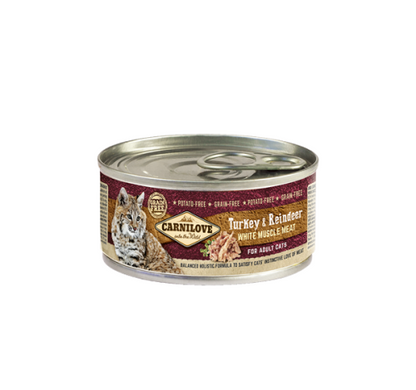 Κονσέρβα για γάτες CARNILOVE GRAINFREE & POTATOFREE (100gr)(πολλές γεύσεις)