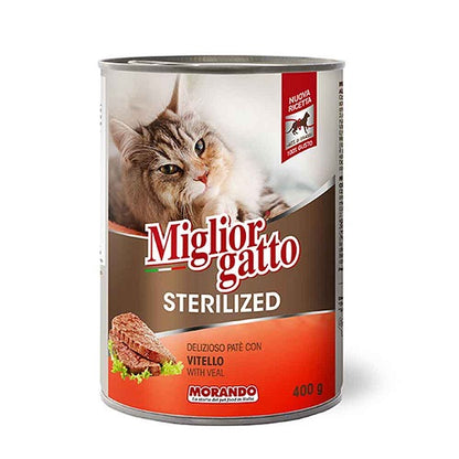 Κονσέρβα γάτας πατέ Miglior Gatto Sterilized (400gr) (πολλές γεύσεις)