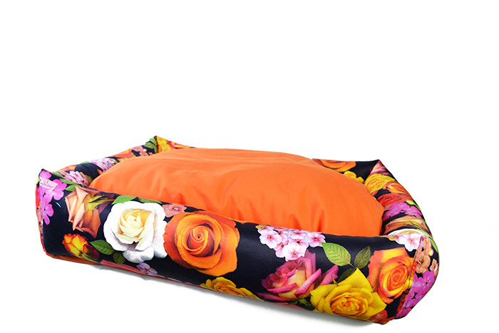 Κρεβάτι σκύλου Orange Flowers Square