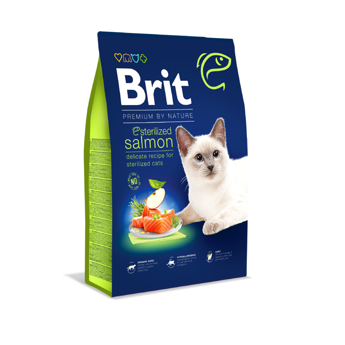 Ξηρά τροφή γάτας Brit Premium By Nature® Sterilized Σολομός