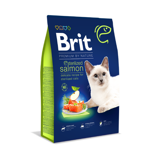 Ξηρά τροφή γάτας Brit Premium By Nature® Sterilized Σολομός