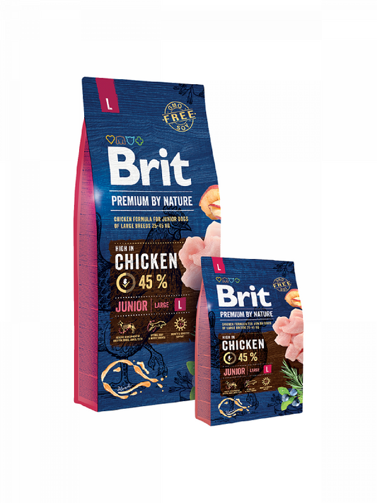 Ξηρά τροφή σκύλου Brit Premium By Nature® Junior Large Κοτόπουλο
