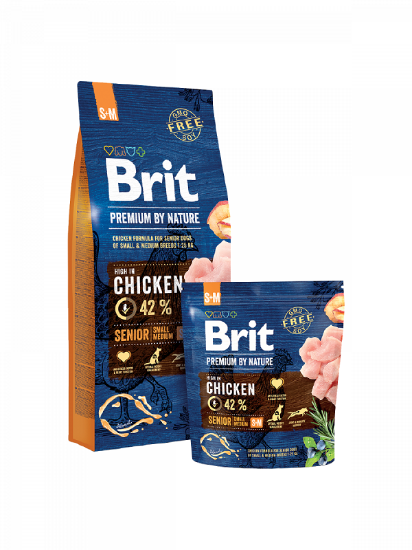 Ξηρά τροφή σκύλου Brit Premium By Nature® Senior Small-Medium Κοτόπουλο