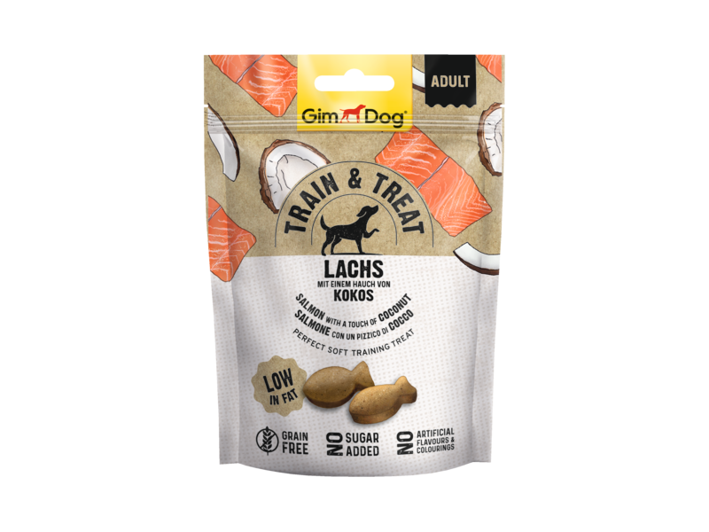 Λιχουδιά σκύλου GRAINFREE LOW FAT GimDog TRAIN & TREAT (125gr)