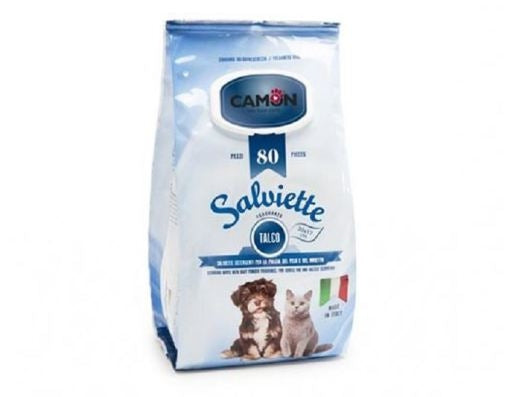 Μαντηλάκια για στεγνό καθάρισμα σκύλου γάτας Camon Παιδική Πούδρα (100τεμ) KITWF