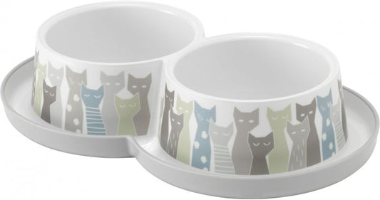 Διπλό μπολ γάτας CAT FACES