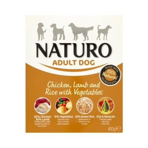 Πλήρες γεύμα σκύλου NATURO (400gr)(πολλές γεύσεις)