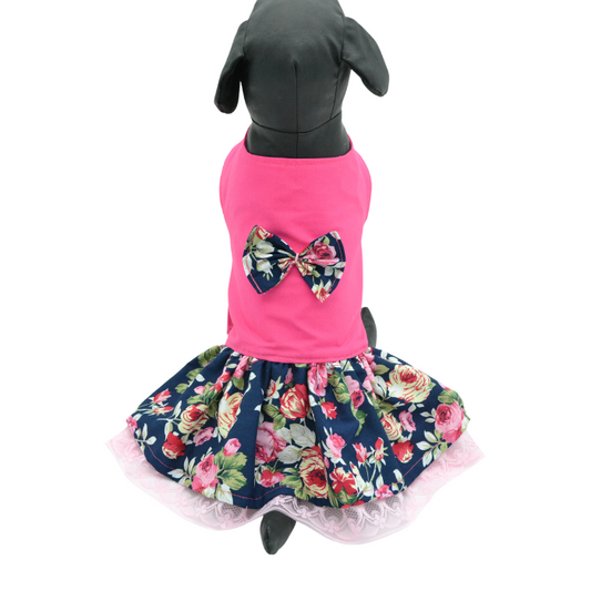 Ρούχο σκύλου φόρεμα SANVI BEAUTIFUL FLOWERS