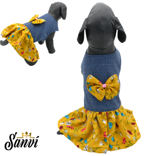 Ρούχο σκύλου φόρεμα SANVI Cute Flowers