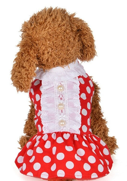 Ρούχο σκύλου φόρεμα POLKA RED