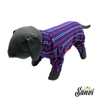 Ρούχο σκύλου ολόσωμο φορμάκι SANVI Striped Elegance