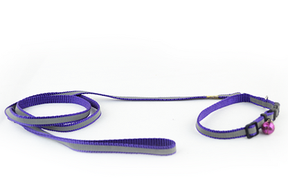 Σετ περιλαίμιο-οδηγός σκύλου με καμπανάκι Light in the dark